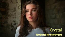  Presentation with dark building - Slides enhanced with sad-pensive-girls-teenager background and a wine colored foreground