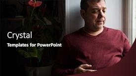  Presentation with bad news - Presentation consisting of sad-pensive-mature-man background and a black colored foreground