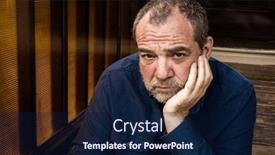  Presentation with sad - Amazing presentation theme having sad-pensive-unshaven-man-sitting backdrop and a navy blue colored foreground