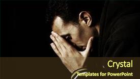  Presentation with sadness - Amazing presentation theme having sad people - young man buries his face backdrop and a tawny brown colored foreground