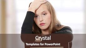  Presentation with sad woman - Amazing PPT layouts having sad people ill - worried and afraid young woman backdrop and a tawny brown colored foreground