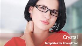  Presentation with trophy award hand holding - Beautiful PPT theme featuring sad people ill - young woman holding hand backdrop and a coral colored foreground
