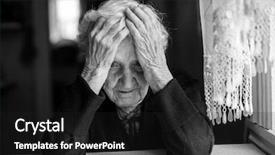  Presentation with elderly person - Theme consisting of sad person - elderly woman sitting background and a dark gray colored foreground