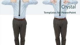  Presentation with top and down features of internet - Beautiful presentation theme featuring sad person - thumbs up and down backdrop and a sky blue colored foreground