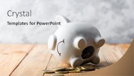  Presentation with assets - Slides featuring sad-piggy-bank-behind-stack background and a  colored foreground