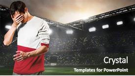  Presentation with team player - Cool new slide deck with sad poland national team soccer backdrop and a tawny brown colored foreground