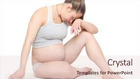  Presentation with prenatal care - Beautiful slide deck featuring sad pregnant woman on white backdrop and a lemonade colored foreground