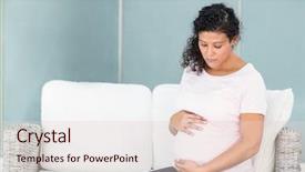  Presentation with sadness - Beautiful slide set featuring sad pregnant woman sitting backdrop and a lemonade colored foreground