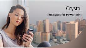  Presentation with sad teen - Beautiful slide set featuring sad pretty teenage girl backdrop and a light gray colored foreground