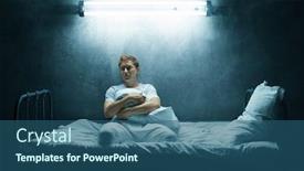  Presentation with psychedelic - PPT theme having sad-psycho-man-sitting-alone background and a ocean colored foreground