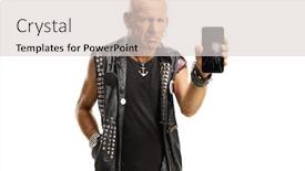  Presentation with punk - Colorful presentation design enhanced with sad-punk-holding-his-broken backdrop and a light gray colored foreground