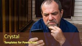  Presentation with bad news - Presentation theme featuring sad-puzzled-man background and a tawny brown colored foreground