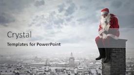  Presentation with santa - PPT theme enhanced with sad-santa-claus-sitting background and a sky blue colored foreground