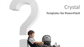  Presentation with sad - Beautiful slide deck featuring sad-schoolboy-with-a-backpack backdrop and a white colored foreground