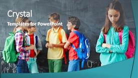  Presentation with sad - PPT theme with sad schoolmate background and a gray colored foreground