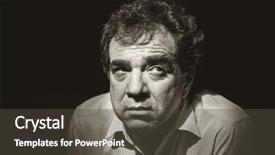  Presentation with black man - Colorful theme enhanced with sad situation - black and white portrait backdrop and a dark gray colored foreground