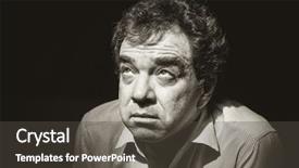  Presentation with black man - Theme enhanced with sad situation - black and white portrait background and a  colored foreground