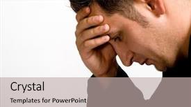  Presentation with depressed - Amazing presentation theme having sad situation - portrait of depressed young businessman backdrop and a mint green colored foreground