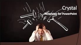  Presentation with depressed - Slides featuring sad situation - young depressed businessman sitting background and a dark gray colored foreground