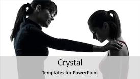  Presentation with girl teens - PPT theme with teens depression - one caucasian teacher woman mother background and a light gray colored foreground