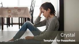  Presentation with sad teen - Slides featuring sad-teen-abuse-child background and a dark gray colored foreground