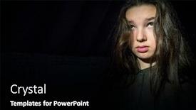  Presentation with sad girl dark - Slides having sad teen brunette girl on a dark background close up portrait background and a black colored foreground