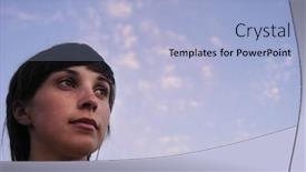  Presentation with sad teen - Audience pleasing slide deck consisting of sad teen girl and the sky as background backdrop and a light blue colored foreground