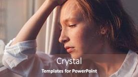  Presentation with sad teen - PPT theme consisting of sad-teen-near-window-unhappy background and a violet colored foreground