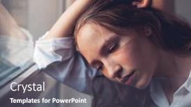  Presentation with sad teen - Slides enhanced with sad-teen-near-window-unhappy background and a  colored foreground