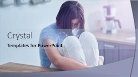  Presentation with teenager alone - PPT theme having sad-teenager-sitting-alone background and a light blue colored foreground