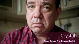  Presentation with happy sad face man - Beautiful presentation featuring sad-tired-man backdrop and a wine colored foreground