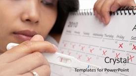  Presentation with woman sad - Colorful slides enhanced with sad woman with negative pregnancy backdrop and a light gray colored foreground