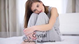  Presentation with women sad - Audience pleasing slide deck consisting of sad women - pensive woman sitting backdrop and a light gray colored foreground