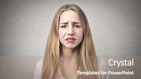  Presentation with women sad - Slide set enhanced with sad women - teenage sadness background and a coral colored foreground