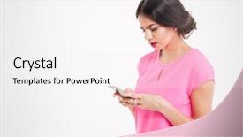  Presentation with unhappy women - PPT theme featuring sad women - unhappy frowning young woman using background and a white colored foreground