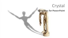  Presentation with mannequin - PPT theme having human figure - sad wooden mannequin with happy background and a white colored foreground
