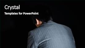  Presentation with black chalkboard vintage blackboard isolated - Amazing presentation design having sad worker isolated on black backdrop and a  colored foreground