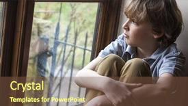  Presentation with sad - Beautiful PPT theme featuring flowering field bindweed convolvulus arvensis in a garden backdrop and a tawny brown colored foreground