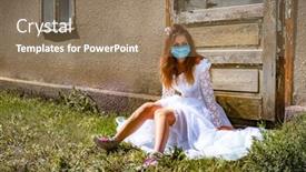  Presentation with bride - Presentation theme consisting of sad-young-bride-in-white background and a coral colored foreground