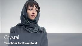  Presentation with sad woman walking - Audience pleasing slide set consisting of sad-young-fashion-woman-walking backdrop and a dark gray colored foreground