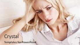  Presentation with grief - Slide deck enhanced with sad young woman at home background and a lemonade colored foreground