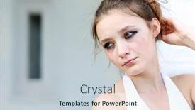  Presentation with tears - Audience pleasing PPT layouts consisting of sad-young-woman-crying backdrop and a lemonade colored foreground