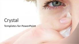  Presentation with tears - Audience pleasing presentation design consisting of sad young woman in tears backdrop and a sky blue colored foreground