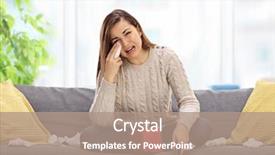  Presentation with sad woman silhouette - Beautiful PPT layouts featuring sad young woman watching television backdrop and a coral colored foreground