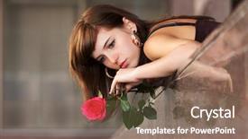  Presentation with woman sad - Presentation theme consisting of cat was lying in front of homethailand background and a light gray colored foreground