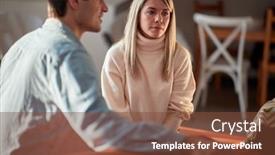  Presentation with woman sad - PPT layouts having sad-young-woman background and a tawny brown colored foreground