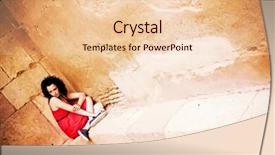  Presentation with corner - Audience pleasing presentation theme consisting of sad young woman in a corner backdrop and a lemonade colored foreground