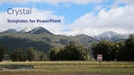  Presentation with mountain view california - PPT theme having saddle-back-mountain-with-snow background and a sky blue colored foreground