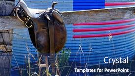  Presentation with rough - Presentation design consisting of saddle-on-fence-rough-wood background and a ocean colored foreground