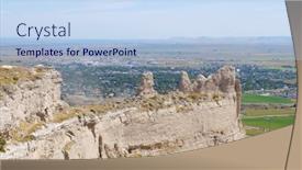  Presentation with rock - Audience pleasing slide deck consisting of saddle-rock-ridge-of-scotts backdrop and a light blue colored foreground